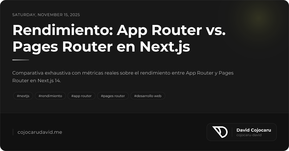 Rendimiento: App Router vs. Pages Router en Next.js - Sly...